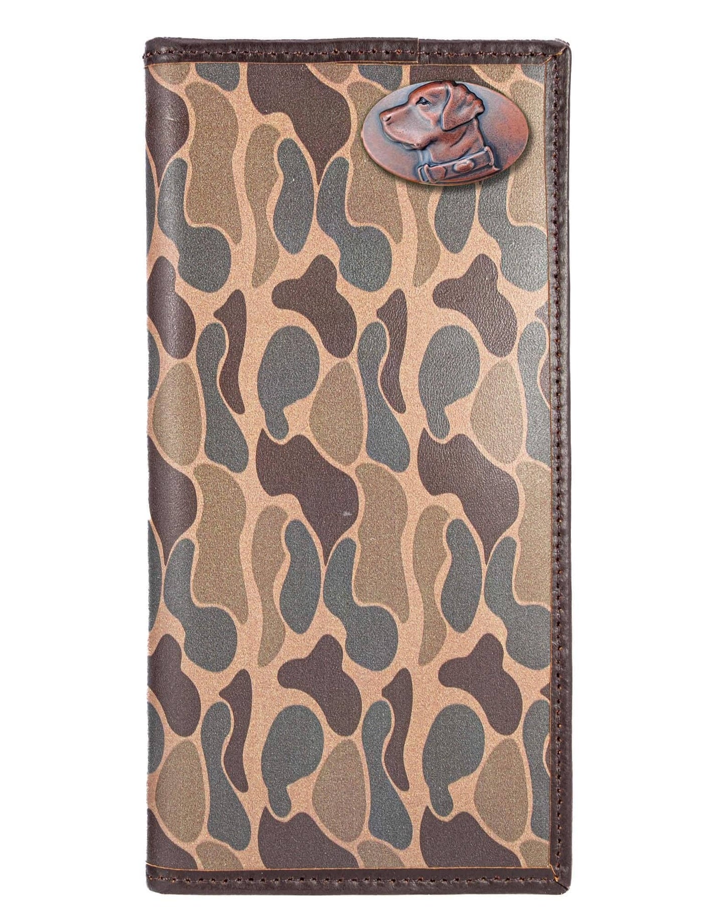 Lab Men's Secretary Old School Camo Leather Wallet.