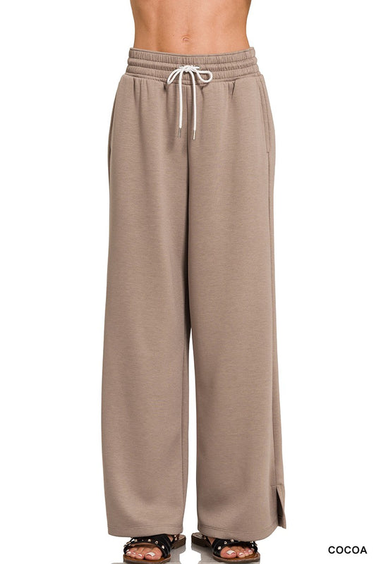 MIA SCUBA DRAWSTRING PANTS: COCOA
