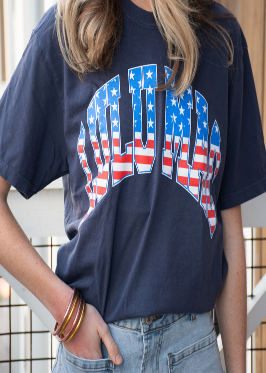 Stars & Stripes Adult Navy Comfort Colors Tee