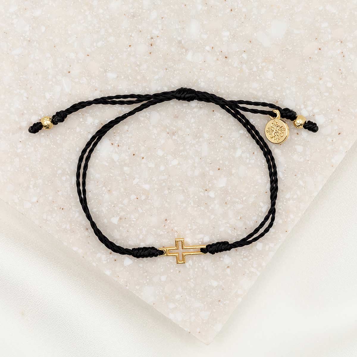 Filled by Faith Bracelet - Black / Gold