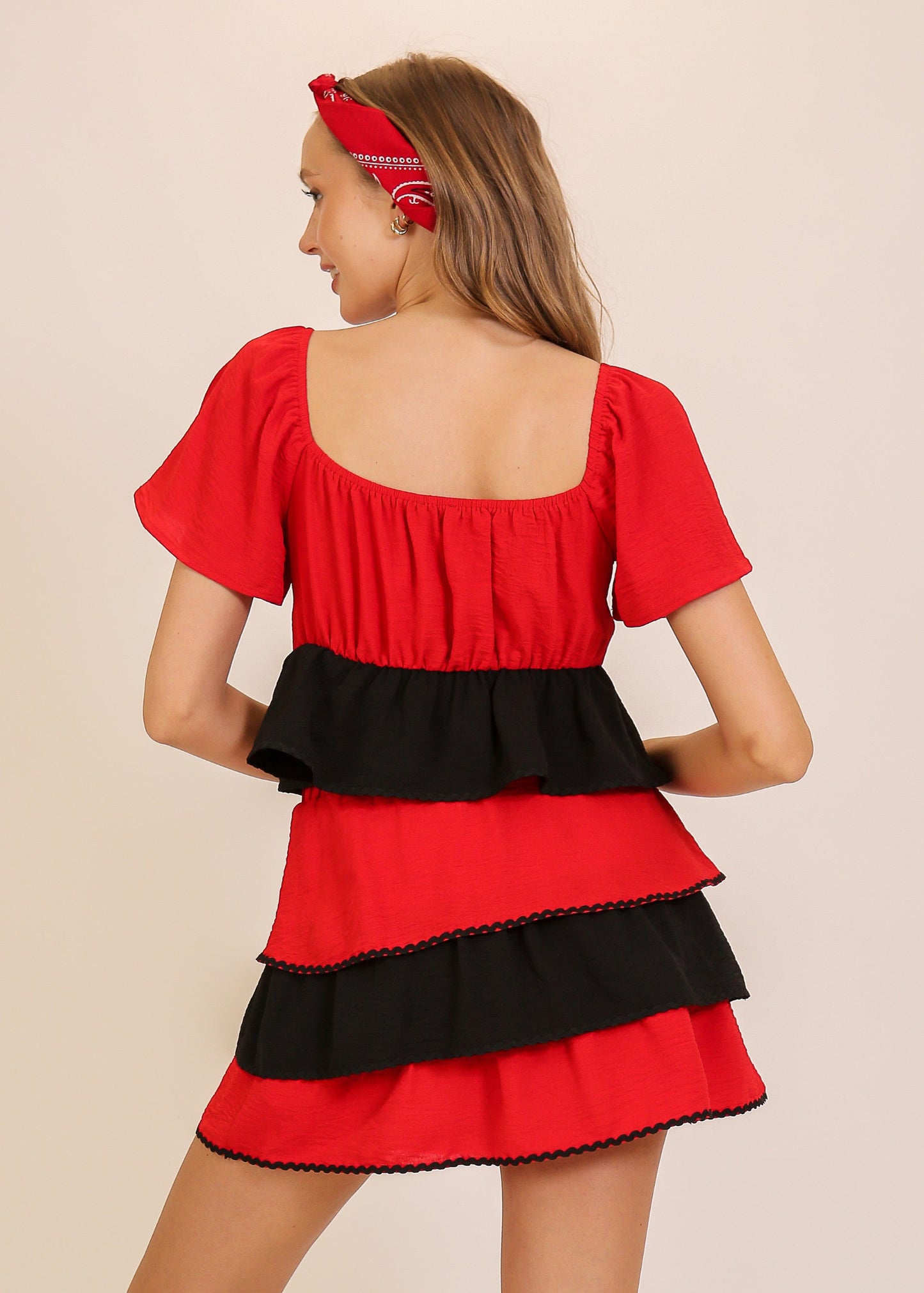 GAME DAY AIRFLOW TOP-RED & BLACK