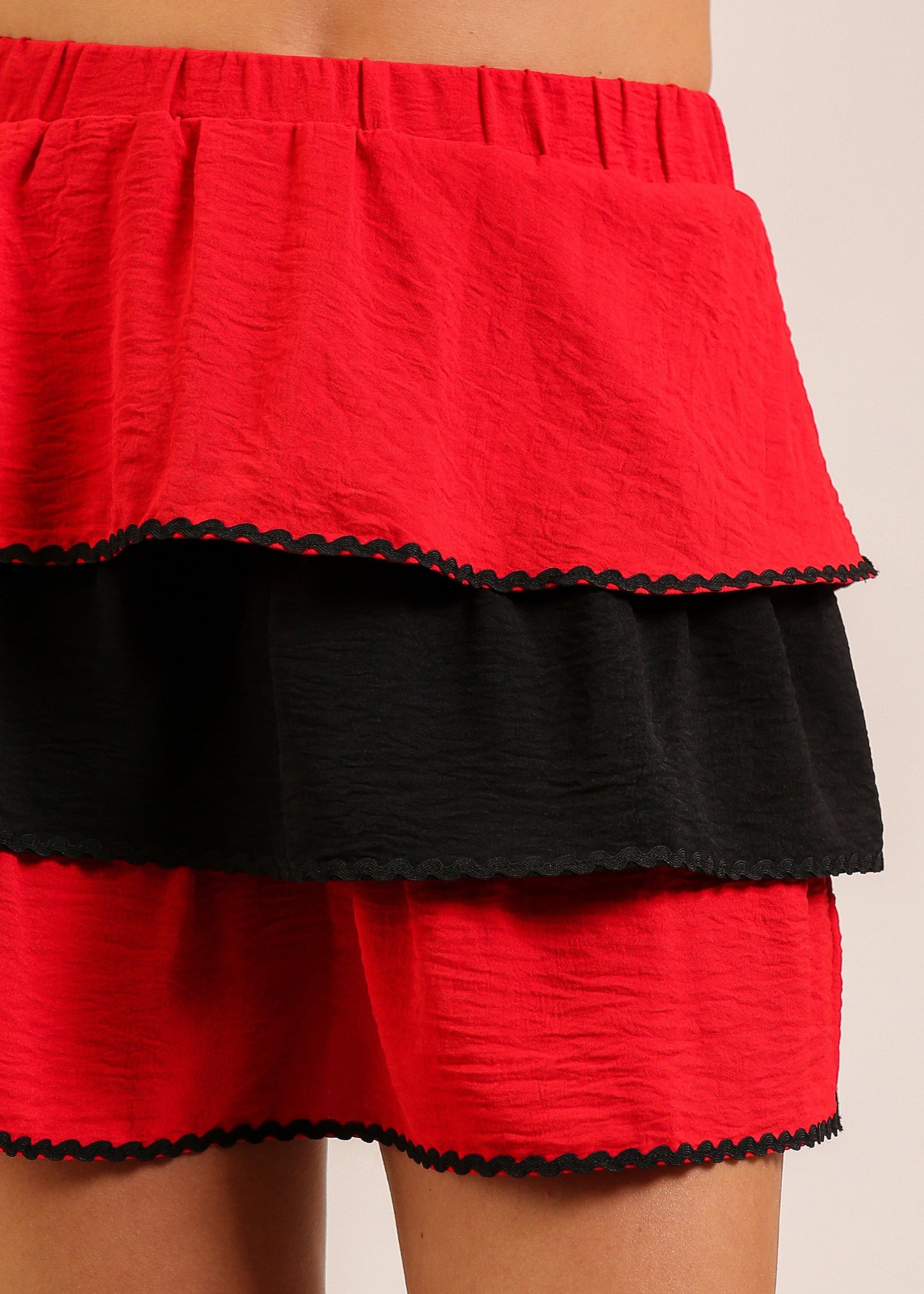 GAMEDAY SKIRT-RED & BLACK