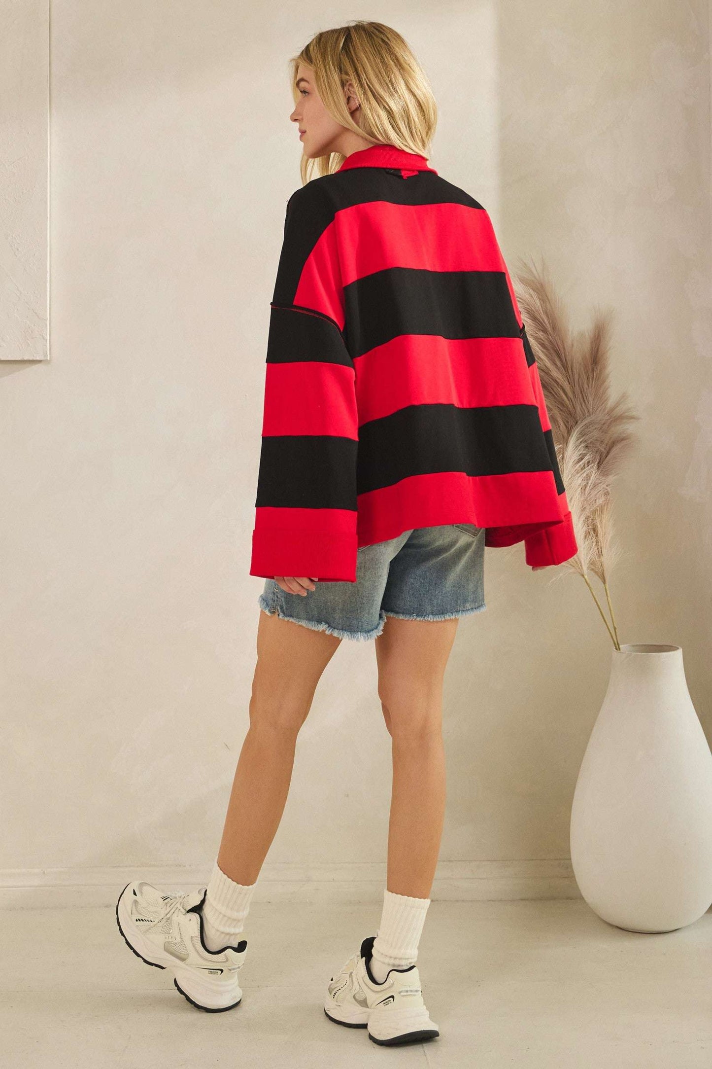 KIRBY PULLOVER - RED/BLACK