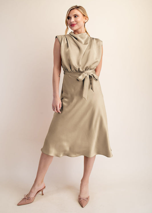 TILLIE DRESS - TAUPE