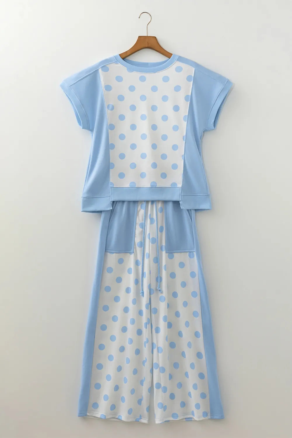 JAELYN SET - BLUE AND WHITE POLKA DOT
