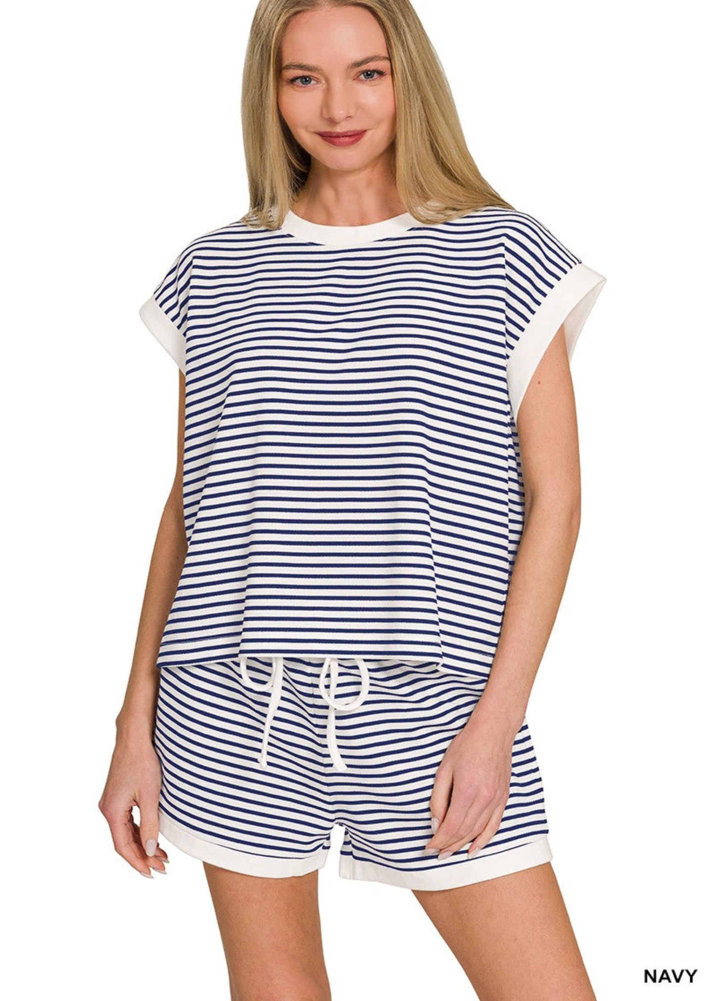 LAINEY STRIPED SET - NAVY