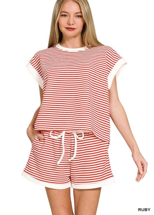 LAINEY STRIPED SET - RUBY