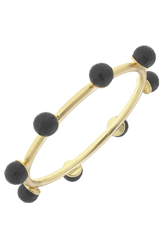 ALLISON RESIN BEADED BANGLE-BLACK