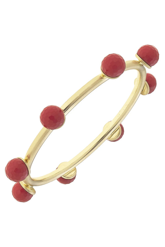 ALLISON RESIN BEADED BANGLE-RED