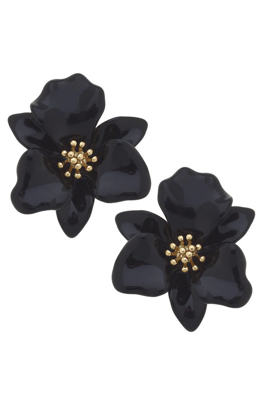 Valentina Enamel Flower Statement Earrings