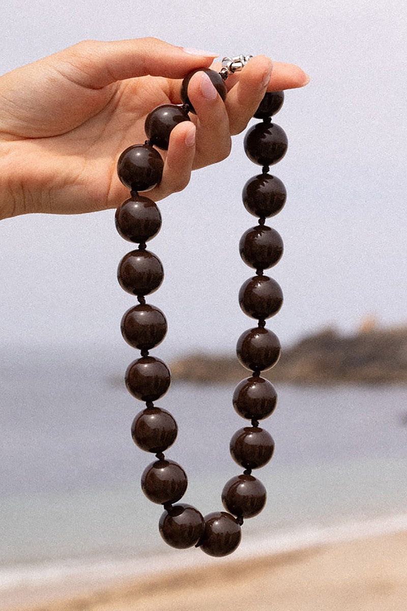 BOHO ROUND BEAD KNOTTED NECKLACE