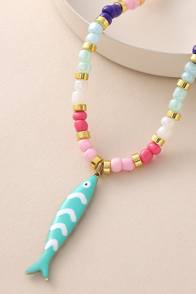 COLORFUL FISH CHOKER NECKLACE