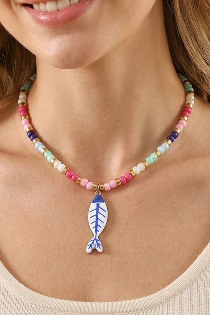 COLORFUL FISH CHOKER NECKLACE