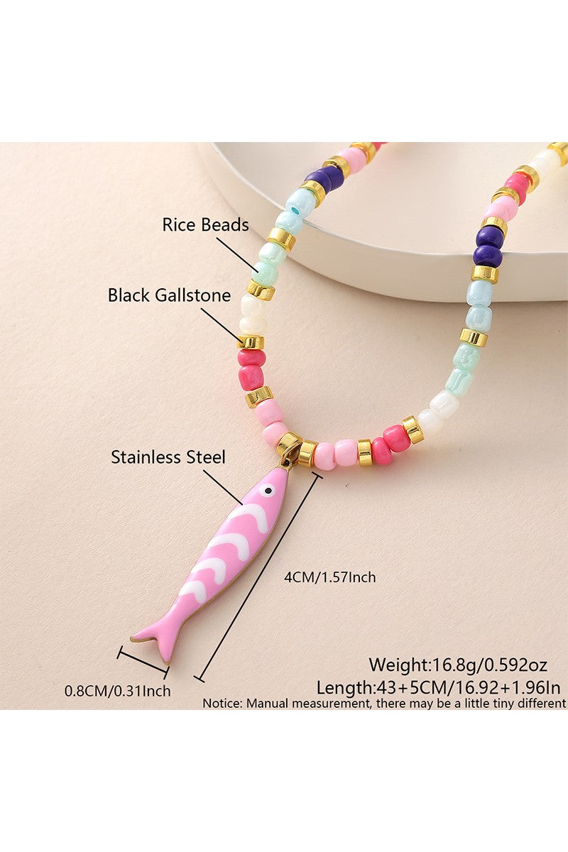 COLORFUL FISH CHOKER NECKLACE