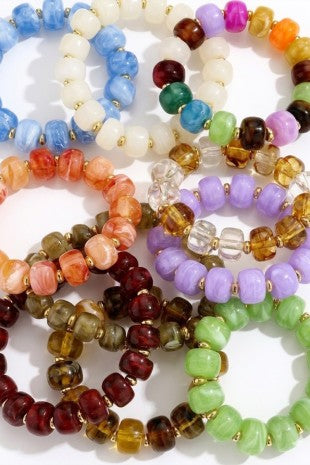 COLORFUL BEAD ELASTIC BRACELET