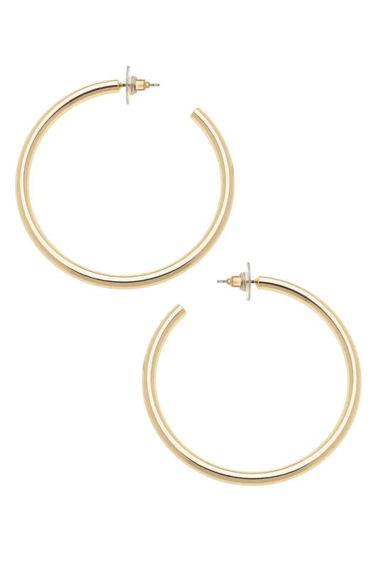 Ivy Hoop Earrings in Shiny Gold