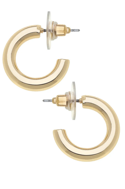 Celia Hoop Earrings in Shiny Gold