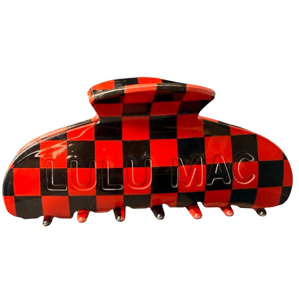 LULU MAC HAIR CLIP - Checkered Red/Black