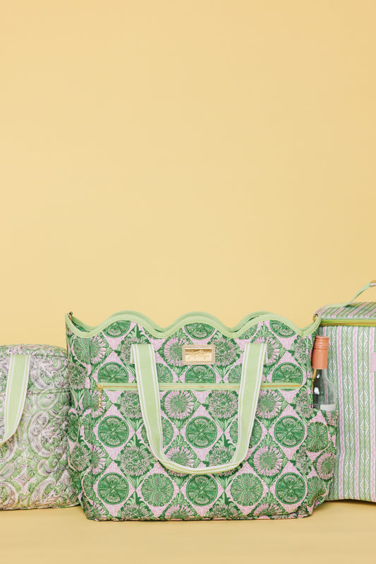 SCALLOP COOLER TOTE BAG - TROPICAL TILES