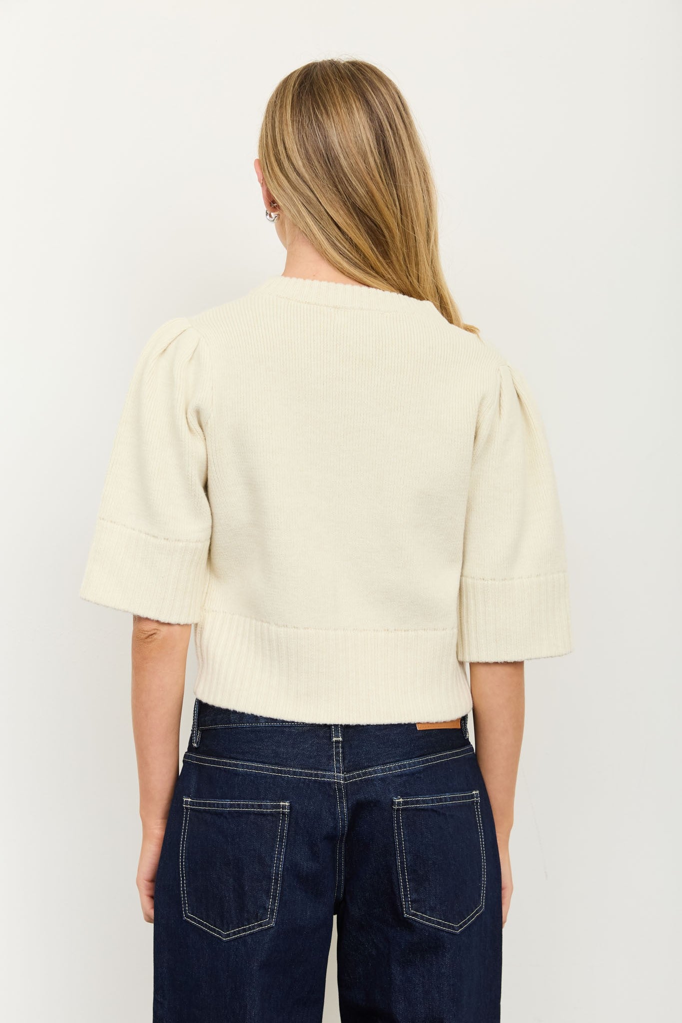 LILLY CROPPED SWEATER - YELLOW