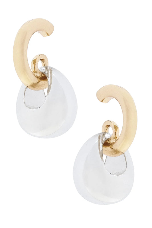 PUNKY DROP EARRINGS - SHINY TWO TONED