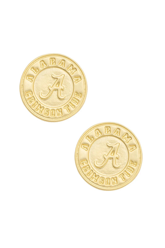 Alabama Crimson Tide 24K Stamped Logo Stud Earrings