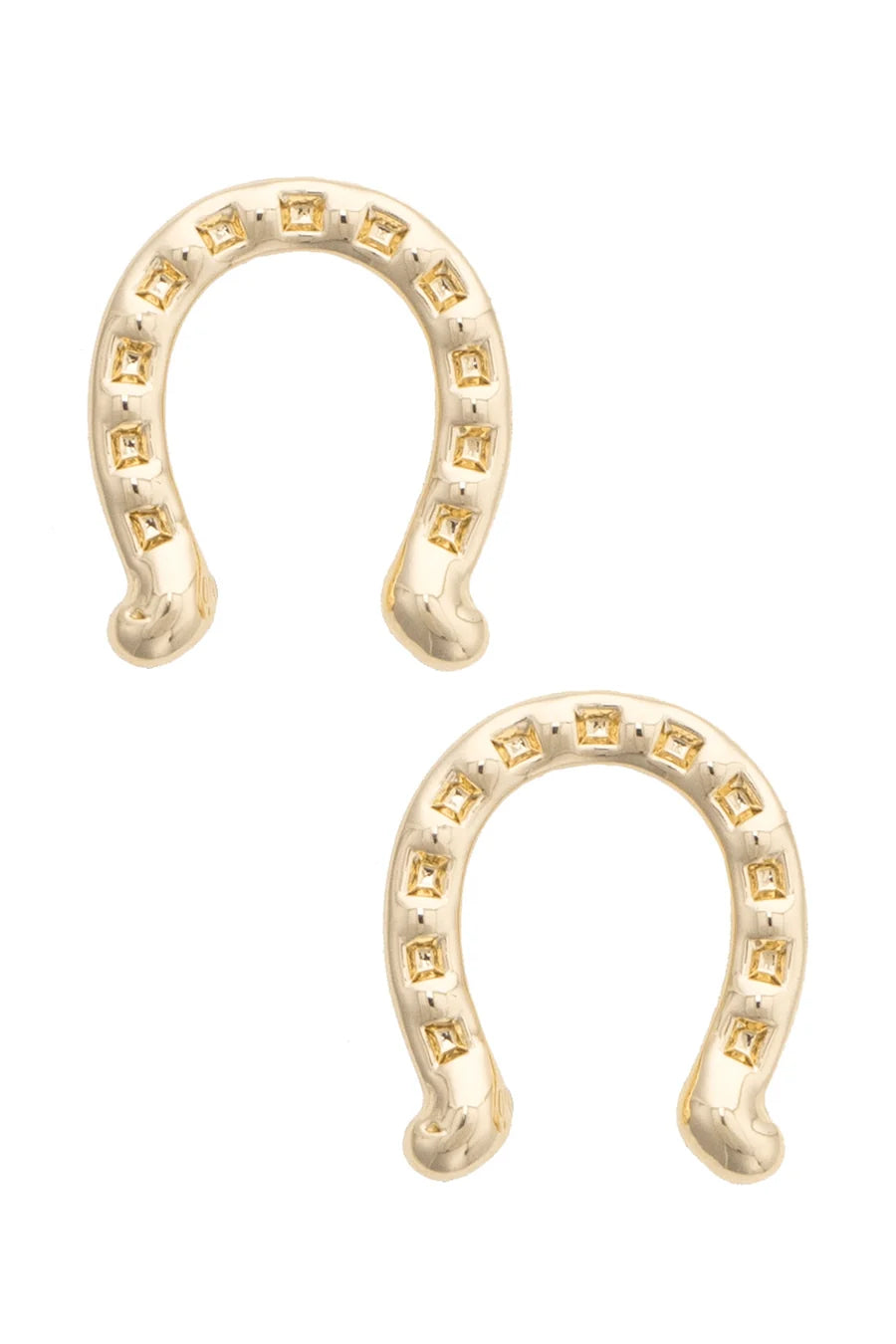 LUCKY HORSESHOE STUD EARRINGS