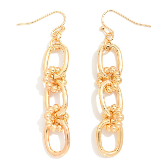Chain Link Drop Earrings Featuring Bubble Link Details