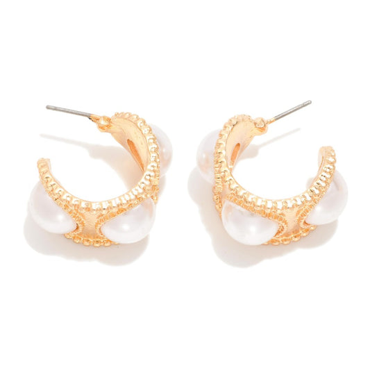 CHUNKY METAL HOOP EARRING