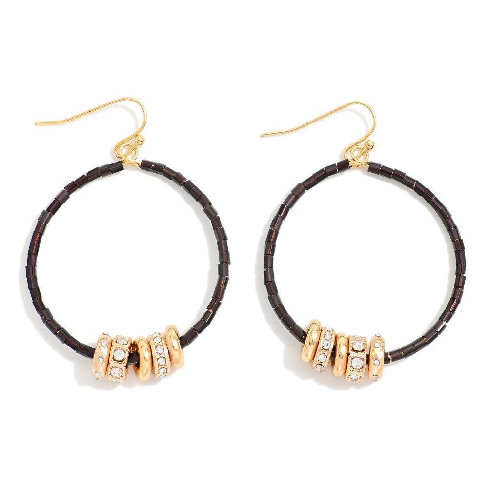 SEED BEADED HOOP EARRINGS