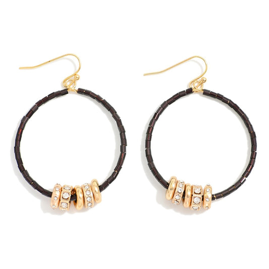 SEED BEADED HOOP EARRINGS