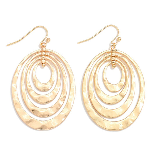 GOLD OVAL DROP EARRINGS