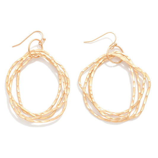 LAYERED HAMMERD DROP EARRINGS