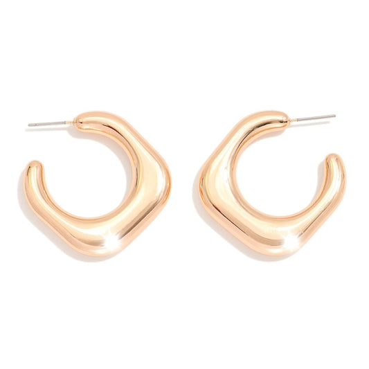 GOLD SQUARE HOOP EARRINGS