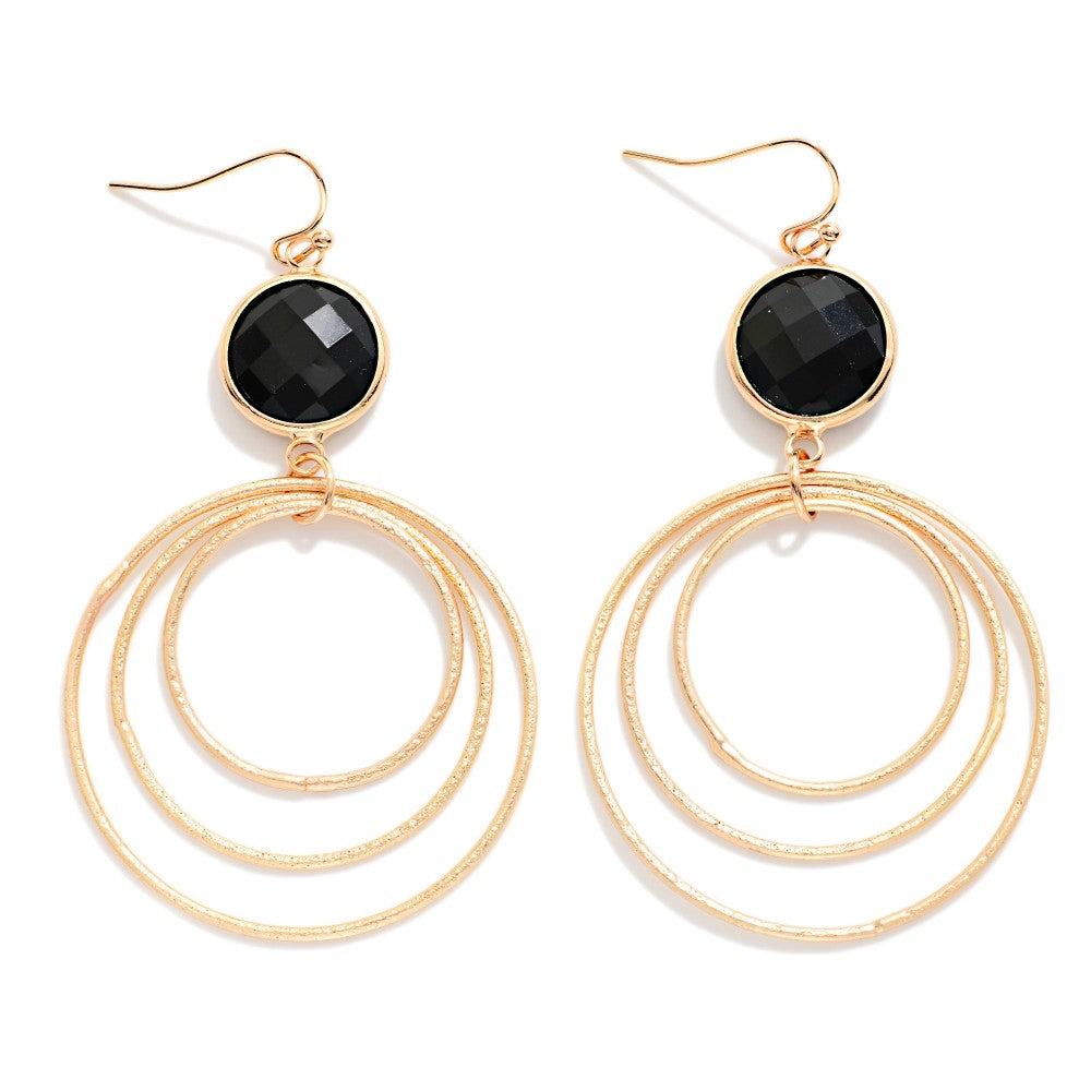 GLASS CRYSTAL EARINGS - BLACK