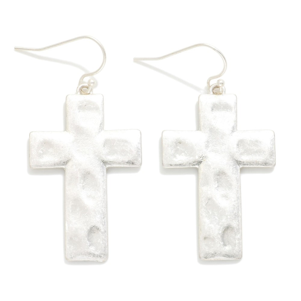 Hammered Metal Cross - Sliver