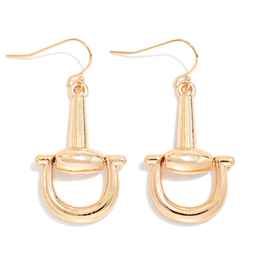Horsebit Drop Earrings - Gold