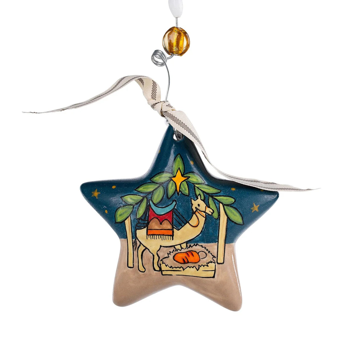 MANGER WITH CAMEL STAR ORNAMENT