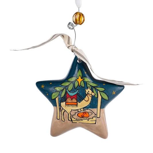 MANGER WITH CAMEL STAR ORNAMENT