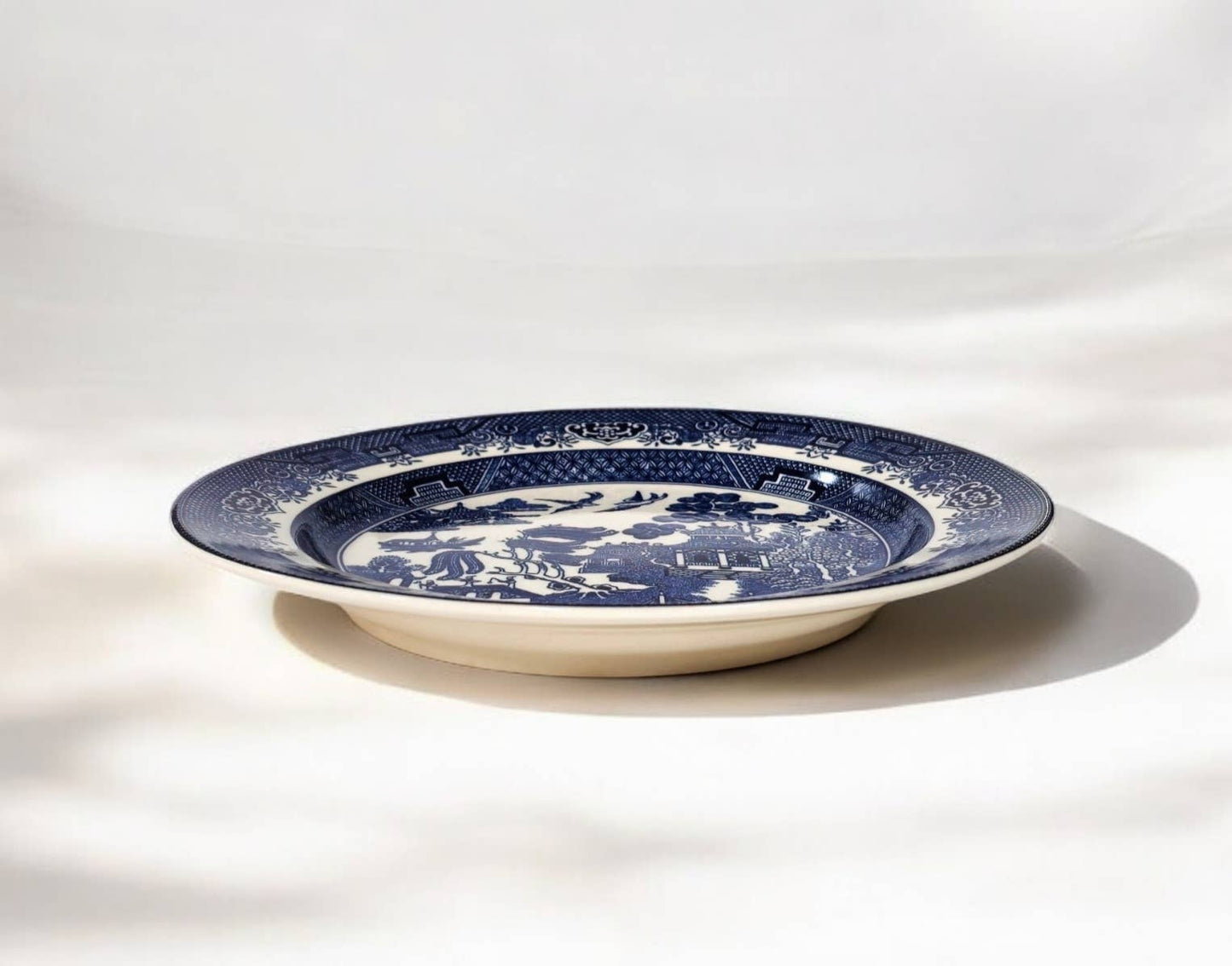 Blue Willow Design Porcelain Plate