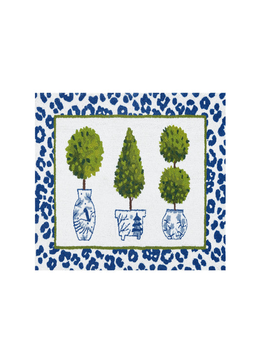 Leopard Print Topiary Hook Rug