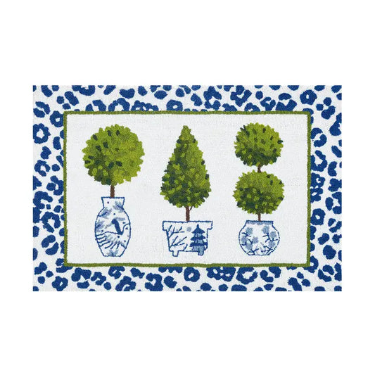 LEOPARD TOPIARY HOOK RUG