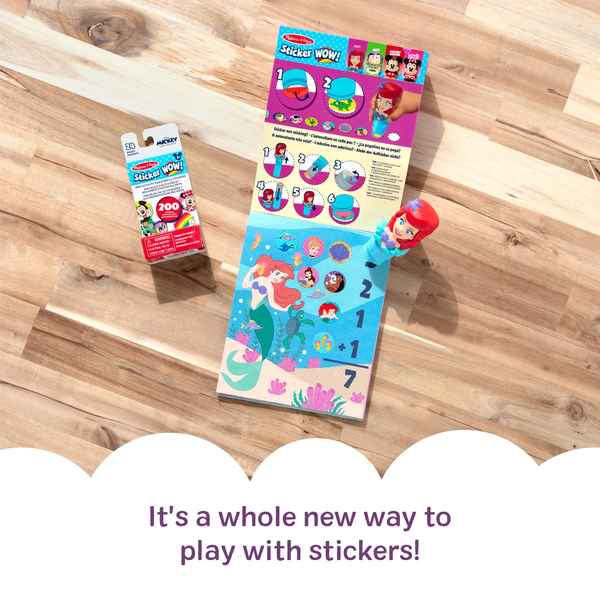 STICKER WOW! ACTIVITY PAD & STICKER STAMPER - ARIEL