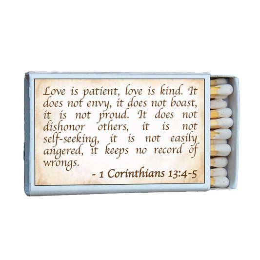 Matches - Bible Verse Corinthians 13 Matchboxes