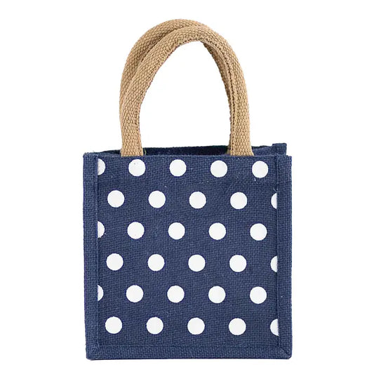 POLKA DOT PETITE GIFT TOTE ROYAL/WHITE