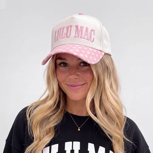 Light Pink/White Dot Cap