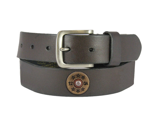 Shotshell Men's Brown Leather Concho Belt