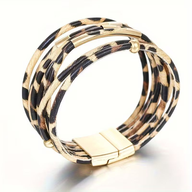 BOHEMIAN LEOPARD PRINT WRAP BRACELET