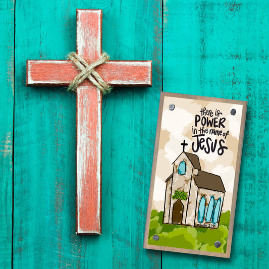 Power in the Name of Jesus Church Driftwood Happy Block