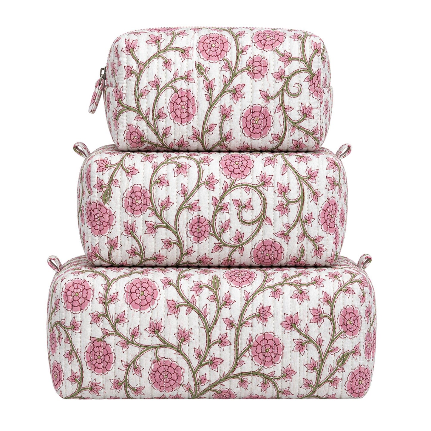 Light Pink Floral Quilted Bag Print